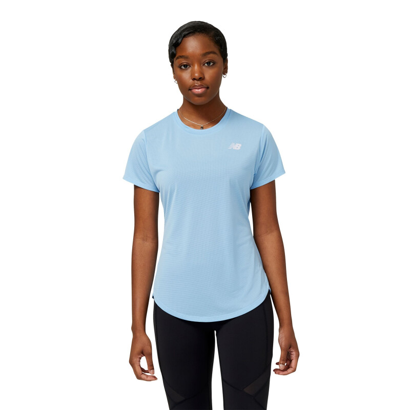 Remera New Balance Accelerate de Mujer - WT23222BLZ Celeste