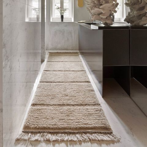 Alfombra caminero de lana lavable - Steppe Beige