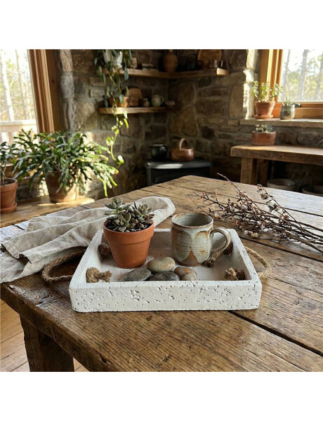 BANDEJA C/ASAS ROPE RECTANGULAR STONE 23x16CM BANDEJA C/ASAS ROPE RECTANGULAR STONE 23x16CM