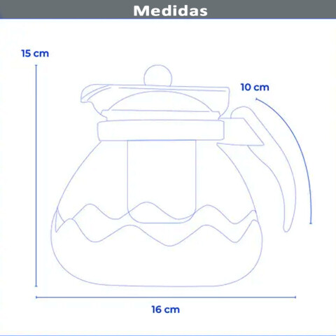 Tetera de vidrio c/filtro 1500ml Tetera De Vidrio C/filtro 1500ml