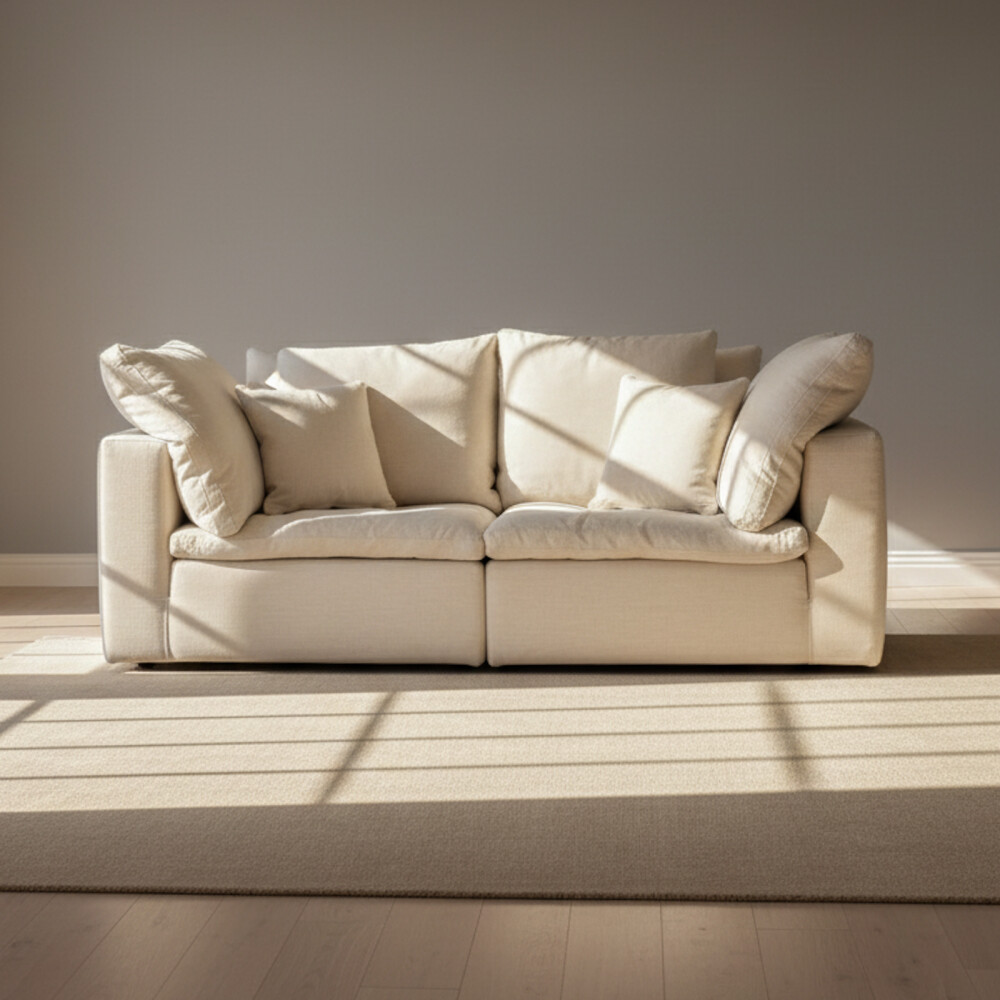 SOFÁ C/FUNDAS DESMONTABLES 3 CUERPOS TELA NATURAL-BEIGE STRATA BEIGE