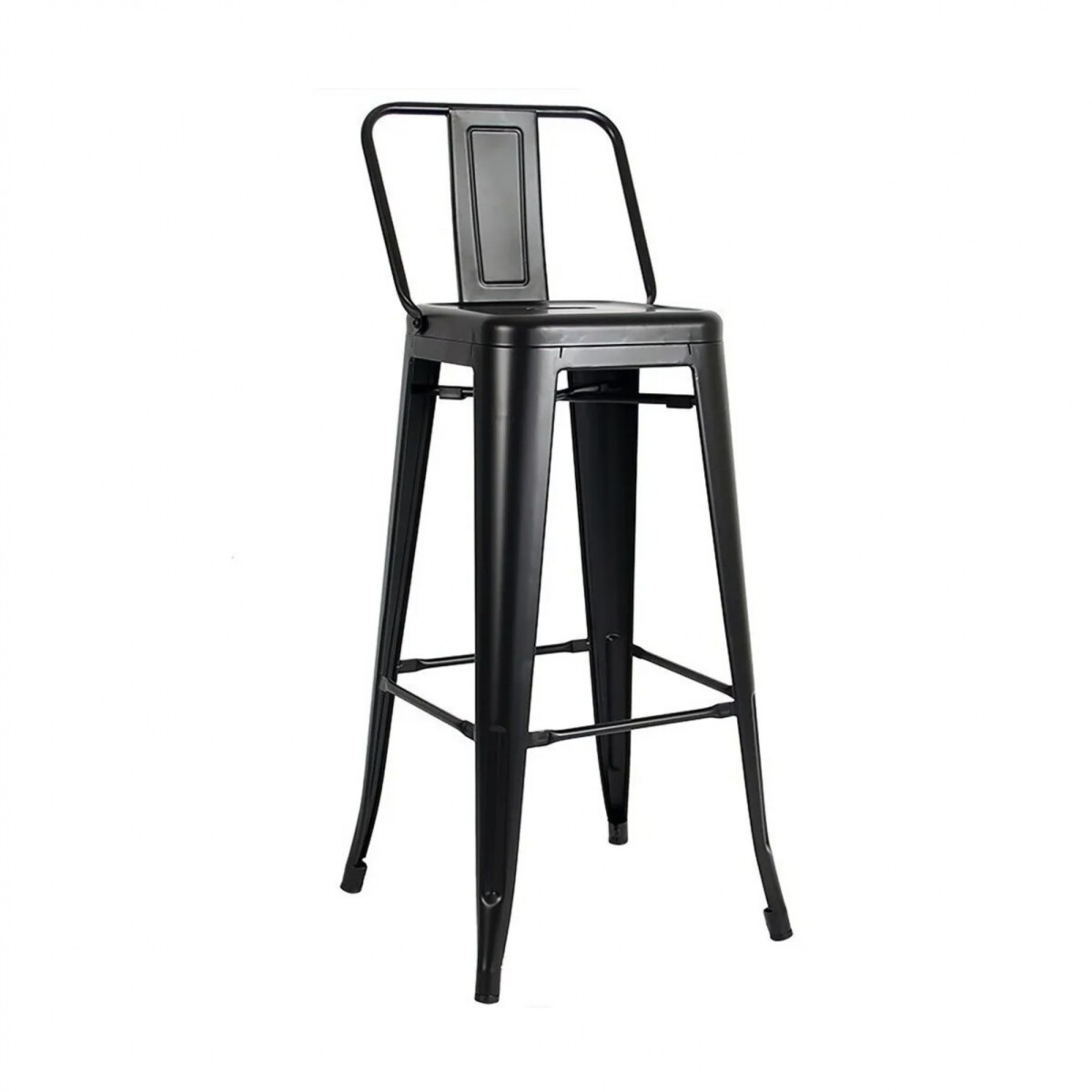 Taburete Con Respaldo - Tolix - Negro 