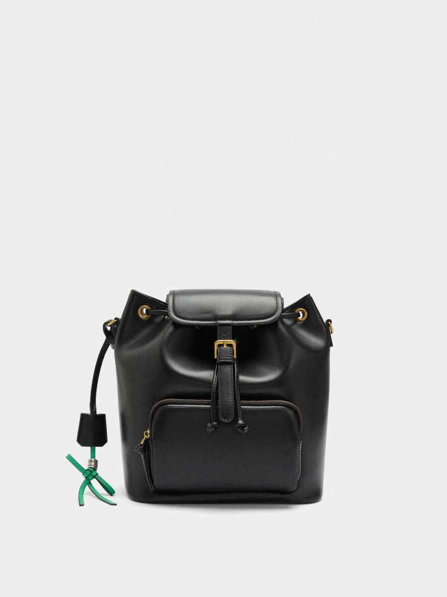Mochila Con Alça Bandolera - negro 