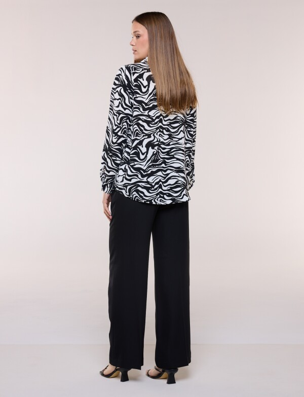 Camisa Gasa Print BLANCO/NEGRO