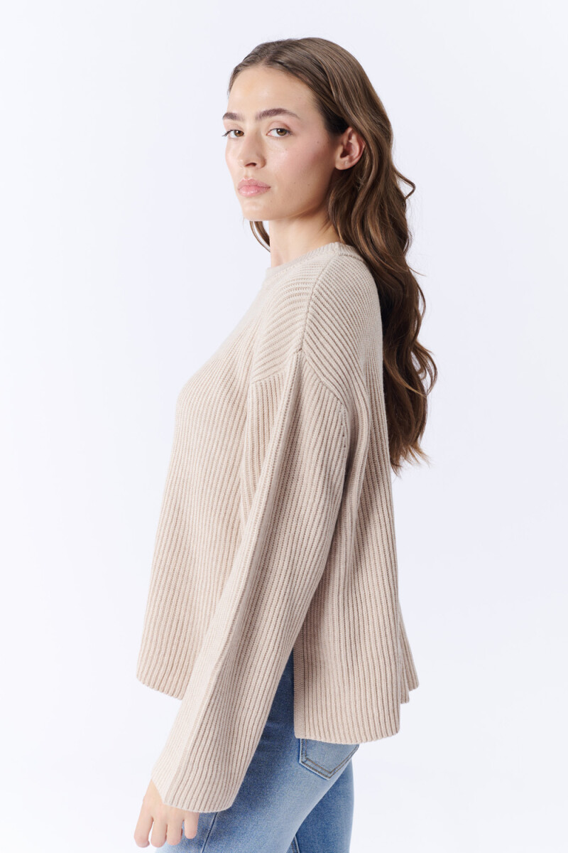 Buzo Punto Ingles Beige Melange