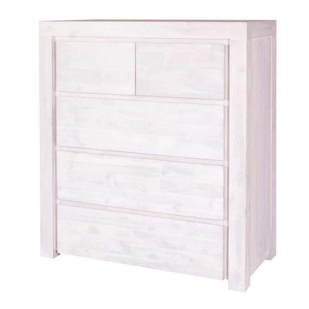 COMODA 5 CAJONES MADERA-ACACIA NATURAL-BEIGE NEWPORT