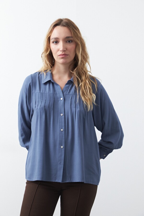 CAMISA KAI Azul Grisaceo