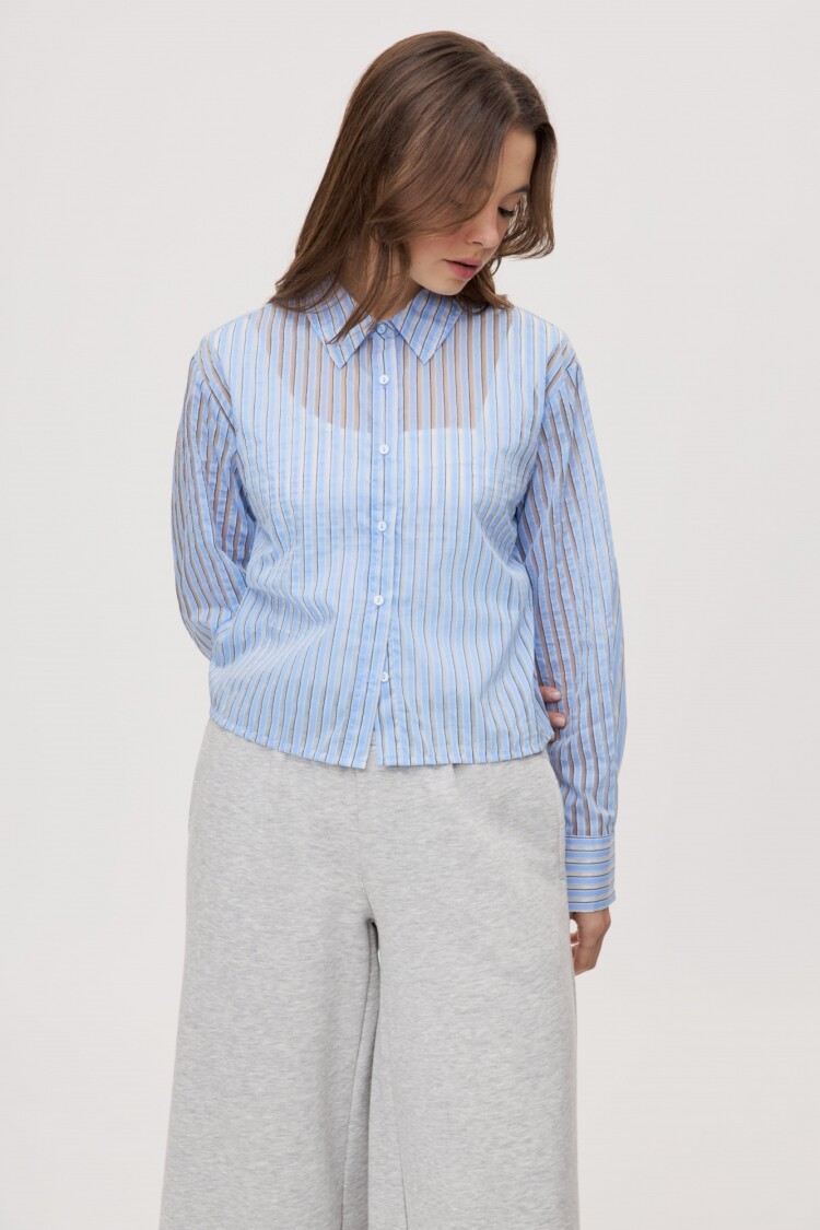 CAMISA ROSAURA STRIPES Celeste
