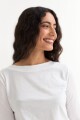 Remera manga 3/4 cuello bote BLANCO