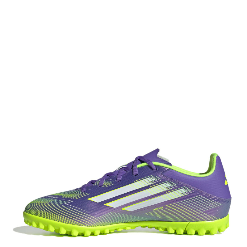 Championes de Fútbol 5 Unisex Adidas F50 Club Púrpura - Blanco - Amarillo Limon