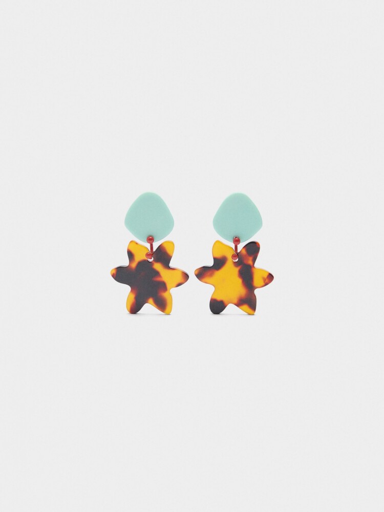 Pendientes De Estrella Efecto Carey multicolor