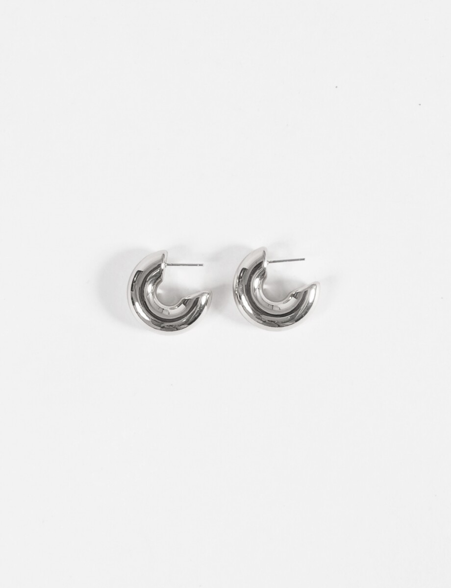 Aros gruesos pin rectangular - plateado 