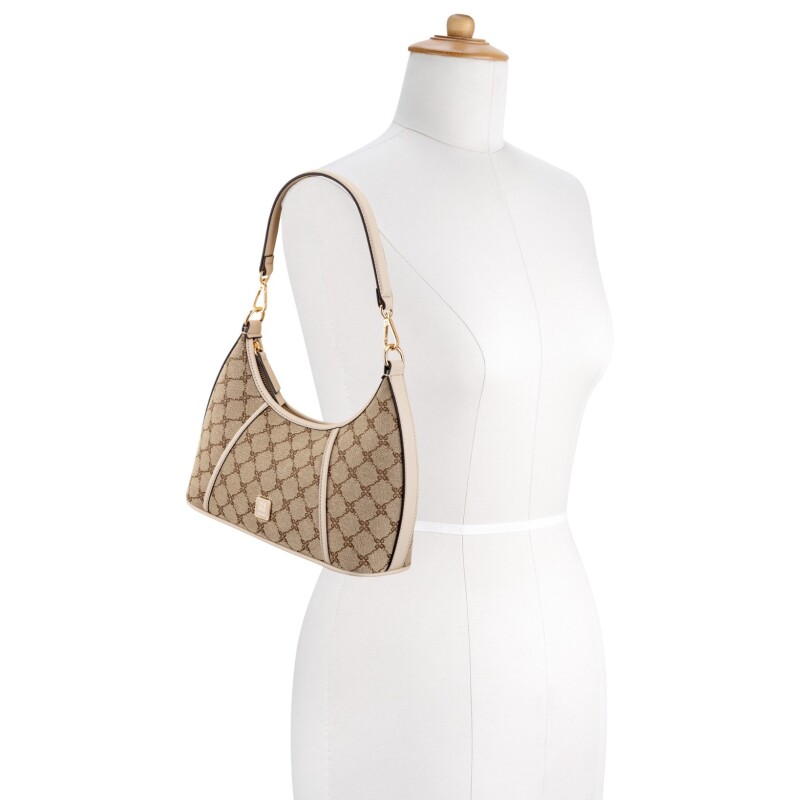 Cartera al hombro Quincie Convertible Mocha Logo/beige