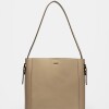 Cartera Al Hombro Akira en Efecto Cuero Liso Taupe
