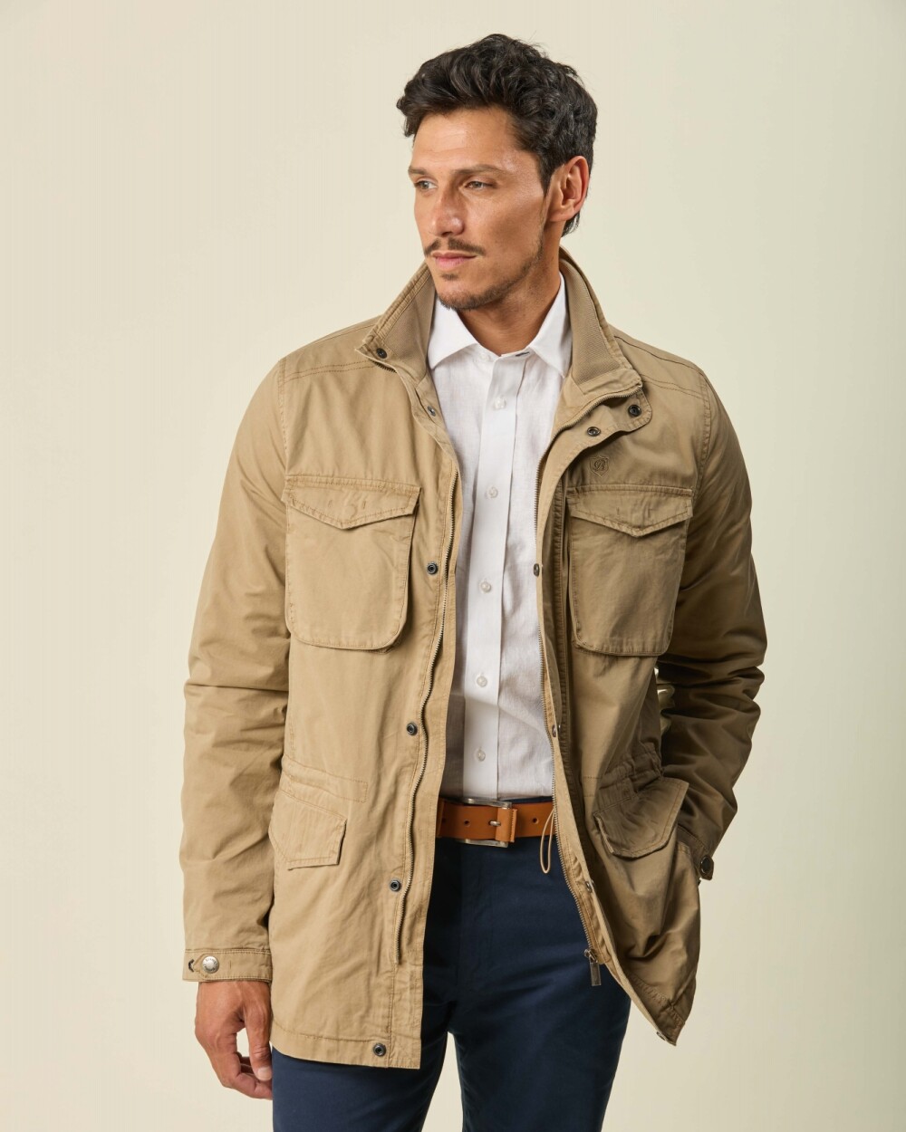 Campera Safari Algodón Beige