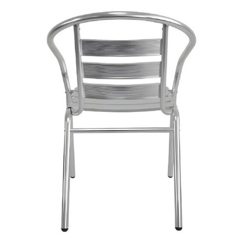Silla de exterior Slat en aluminio plateada Silla de exterior Slat en aluminio plateada