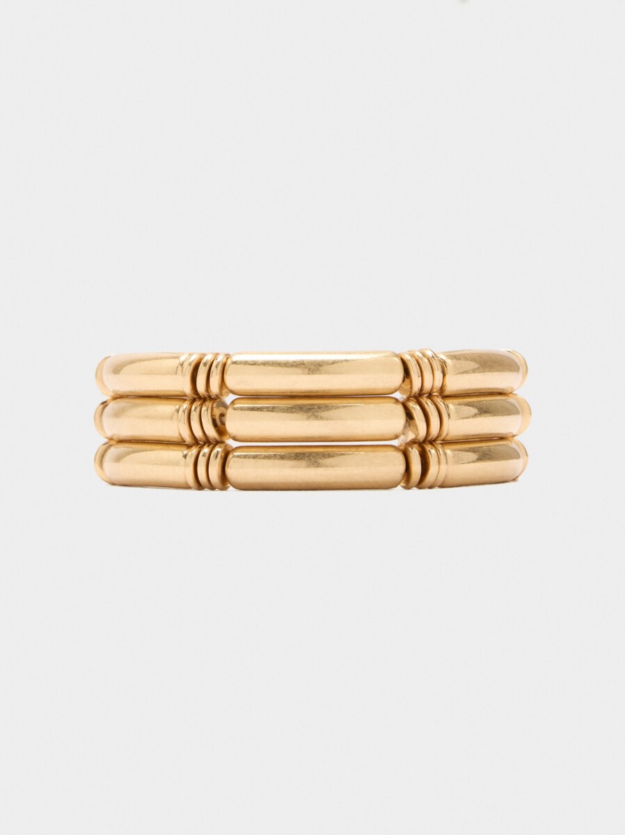 Set De Pulseras Elásticas Segmentadas - dorado 