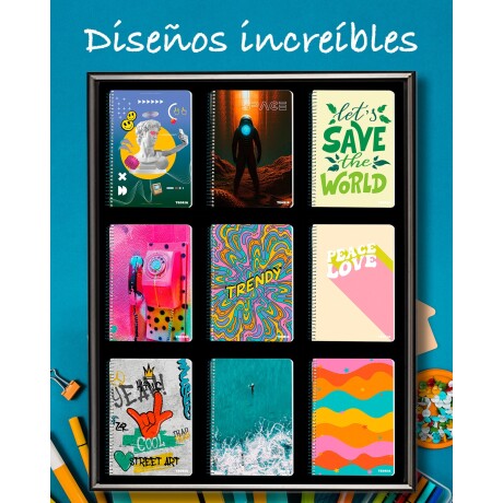 Pack de 6 Cuadernolas Teoría+ de tapa dura 100 hojas 18 Diseños Surtidos Pack de 6 Cuadernolas Teoría+ de tapa dura 100 hojas 18 Diseños Surtidos