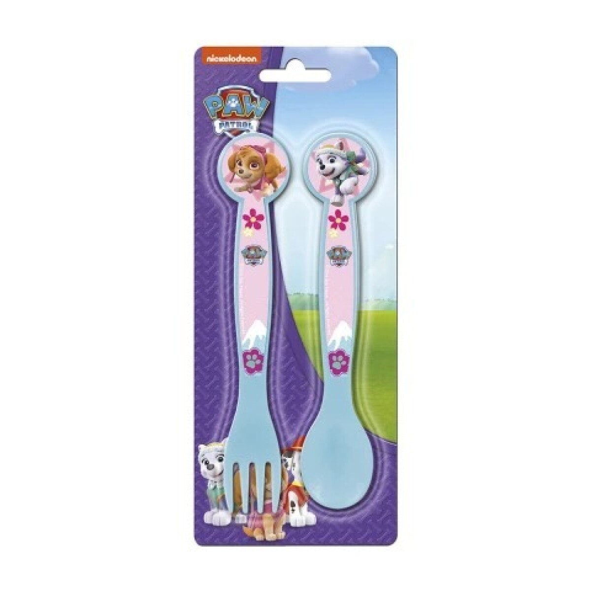 Set x2 cubiertos personajes - paw patrol everest 