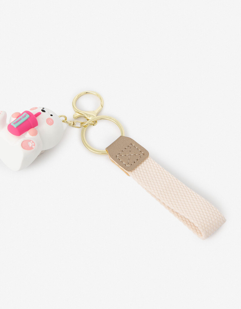Rega Varios Llavero Y Charm De Gatito - Blanco Sucio