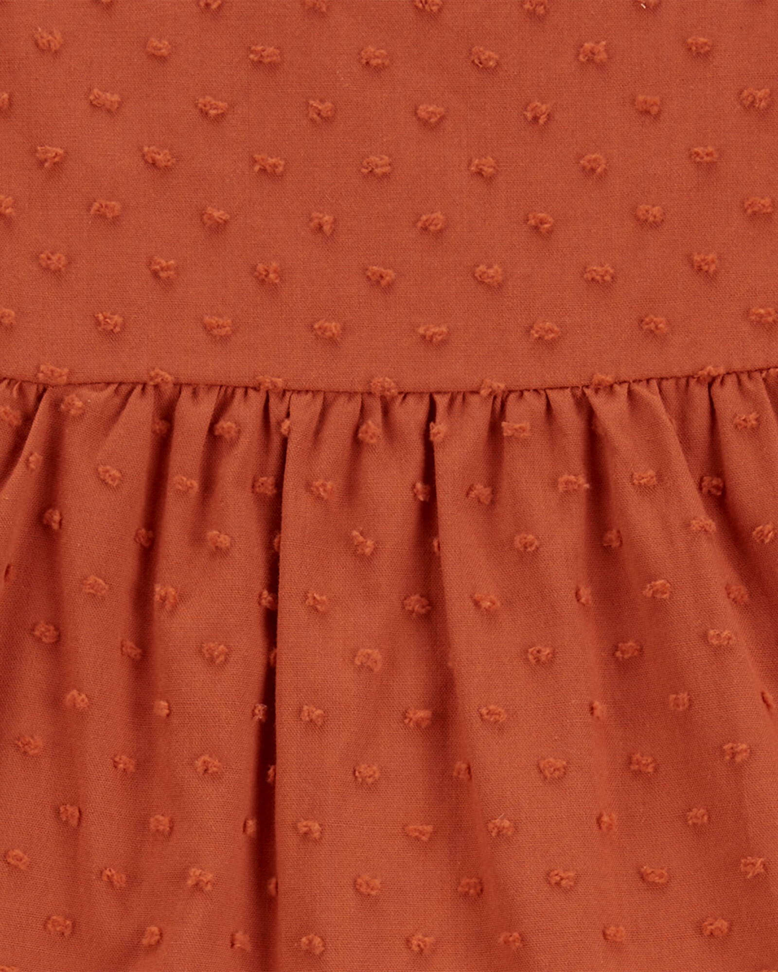 Vestido de algodón con textura, mangas con volados Vestido de algodón con textura, mangas con volados