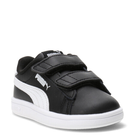 Championes Infantiles Puma Smash 3.0 Leather V Negro - Blanco