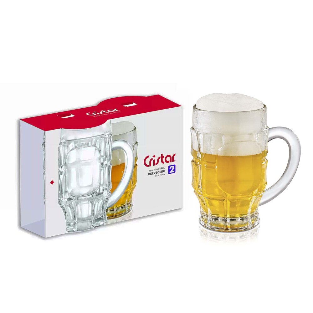 Set jarras cerveceras Hamburgo 538 ml x2 CRISTAR Set jarras cerveceras Hamburgo 538 ml x2 CRISTAR