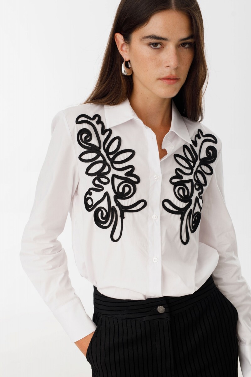 Camisa Barroca Blanco/Negro