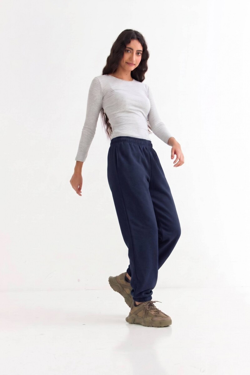Pantalón dep clásico c/puños elásticos - UNISEX AZUL OSCURO