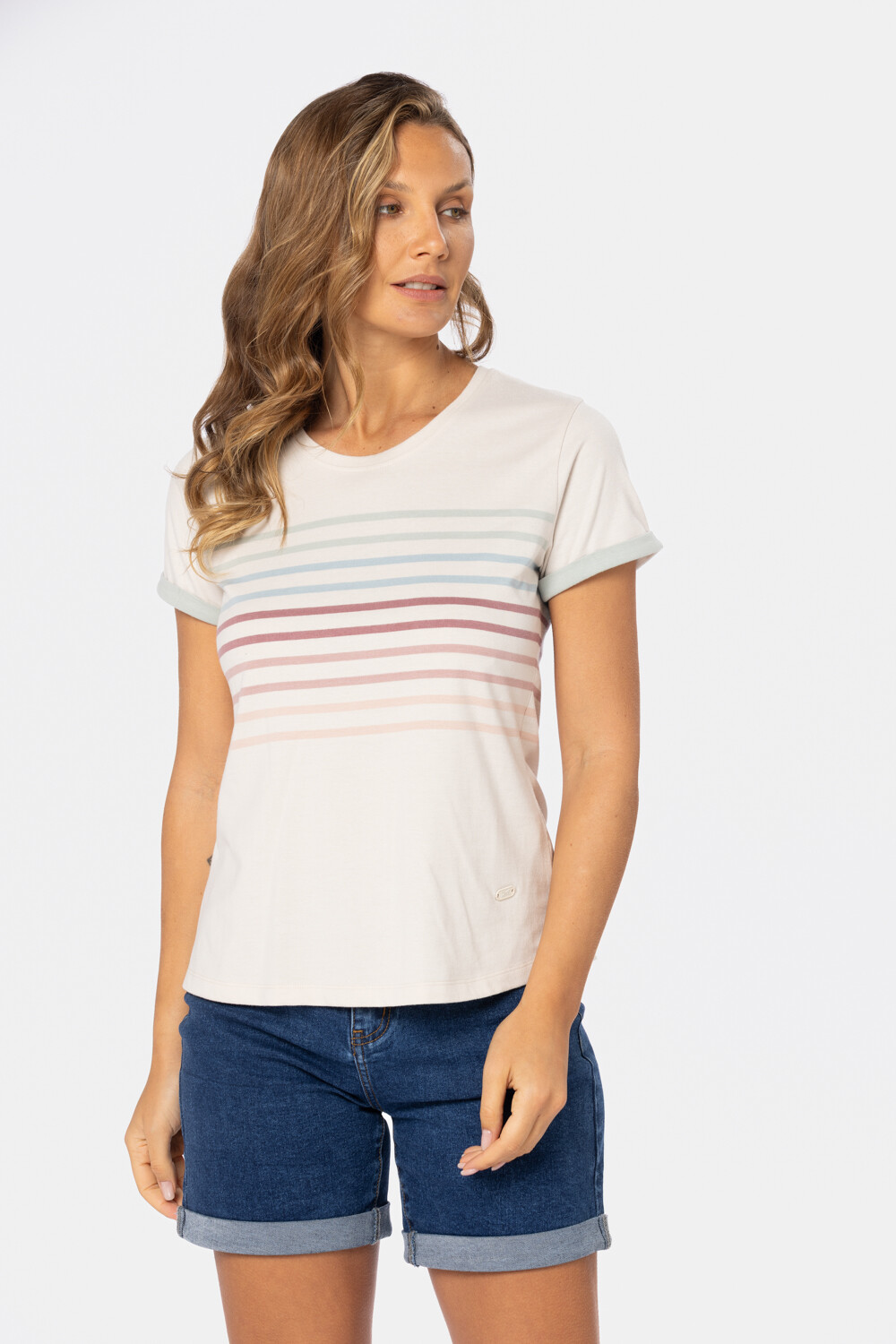 REMERA RAYADA Beige