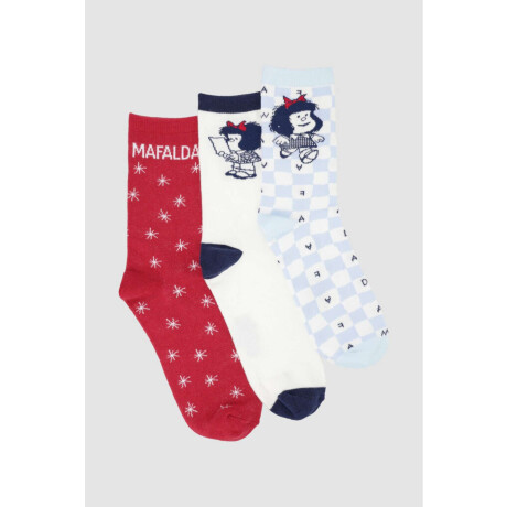Pack x3 medias dama media caña mafalda Variante 26