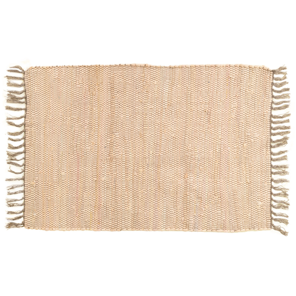 ALFOMBRA ALGODON MARRON HINDÚ NUDOS C/FLECOS
