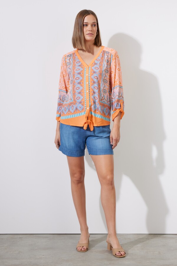 Blusa Shibori ANARANJADO/MULTI