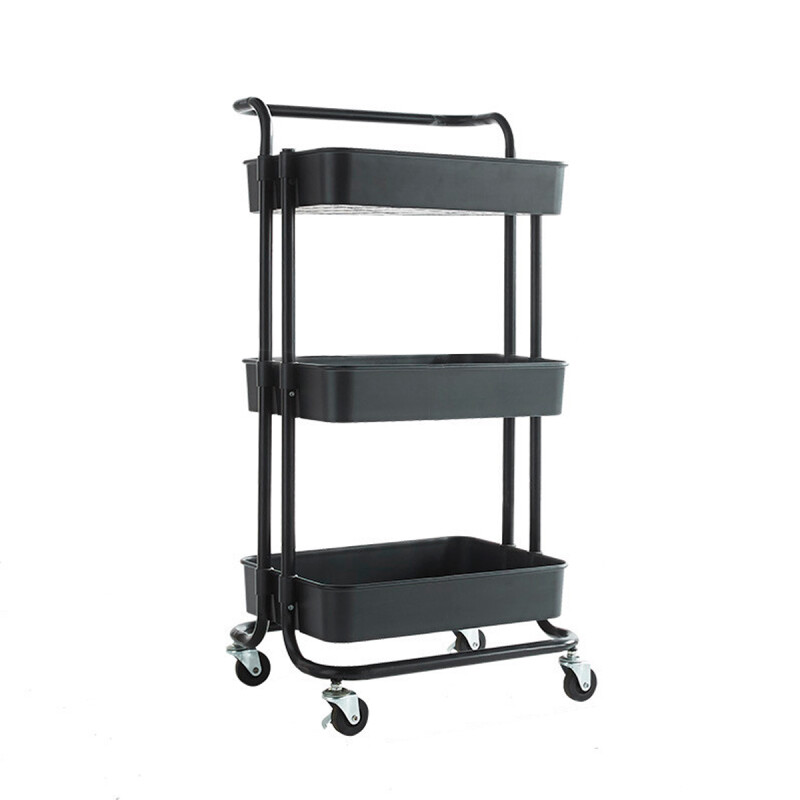 Carro organizador 3 estantes con ruedas NEGRO