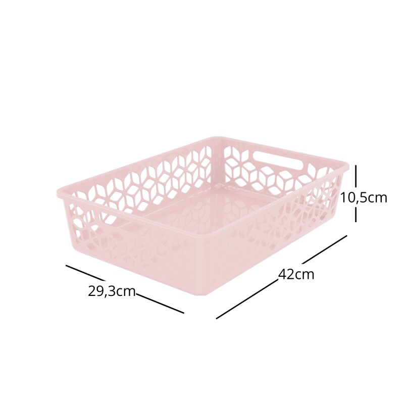 Cesto organizador bajo 9L ROSA