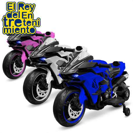 Moto A Batería Ninja Con Ruedas Luces Música Y USB Azul