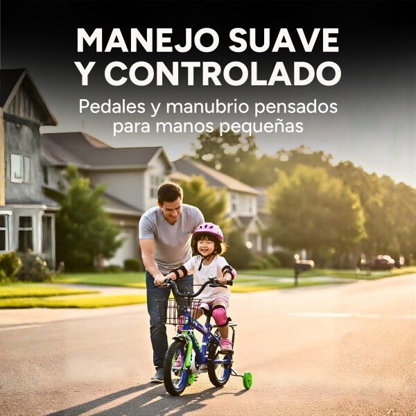 Bicicleta Infantil XMZ Rodado12 Canasto Parrilla Guardabarro Celeste 1