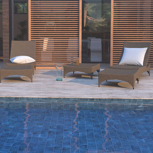 CERAMICA PISO 10X10 EN MALLA BRILLO GAMAS DE AZUL BRICK GAMAS DE AZUL