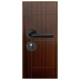 Puerta Desarmada Interior en MDF con Marco y Cerradura Lumax Marrón Teak Diseño Ankara Herraje Negro