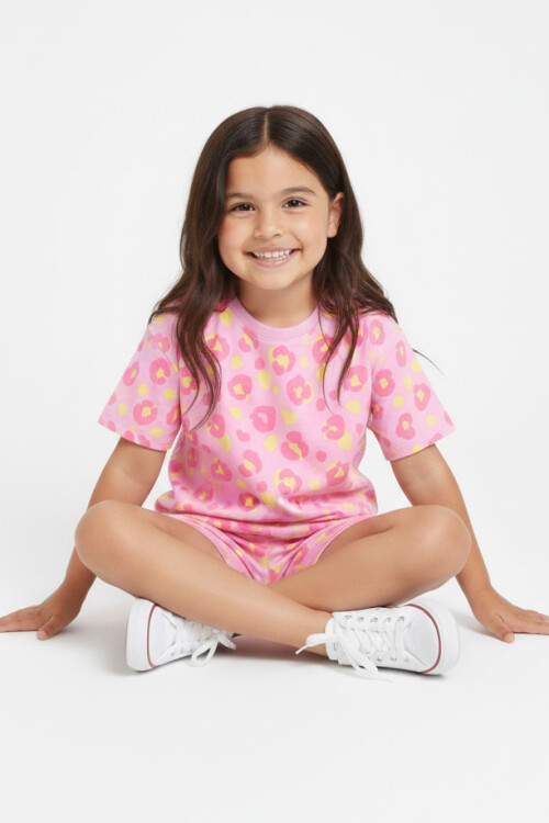 T-shirt animal print FUCSIA