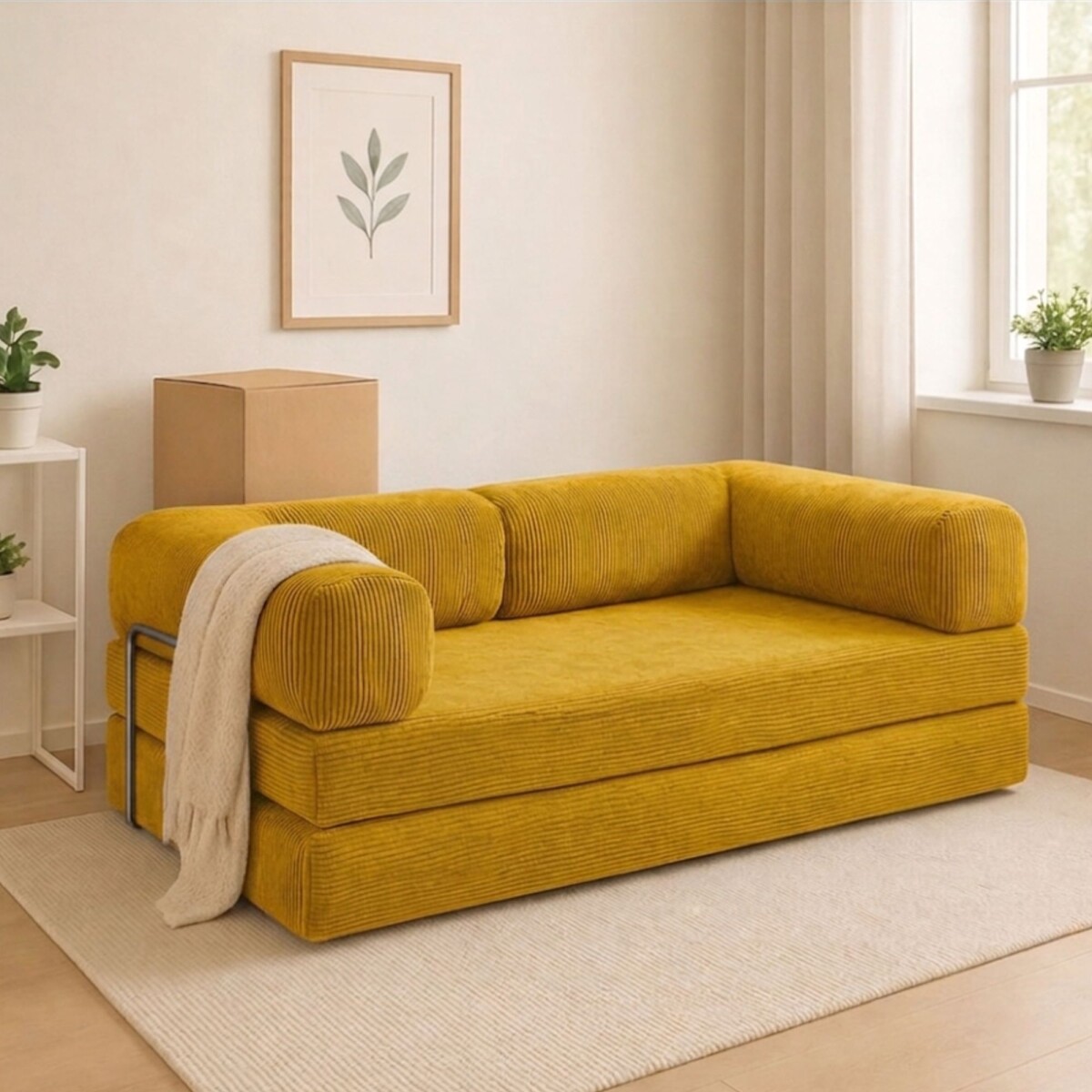 Sillón Cama 3 Cuerpos CloudNest - Amarillo 