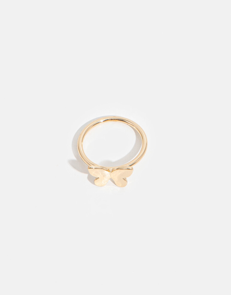 Anillos Chicos Metal Anillo De Mariposa - Dorado