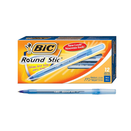 Bolígrafo BIC Round Stic x12u Azul