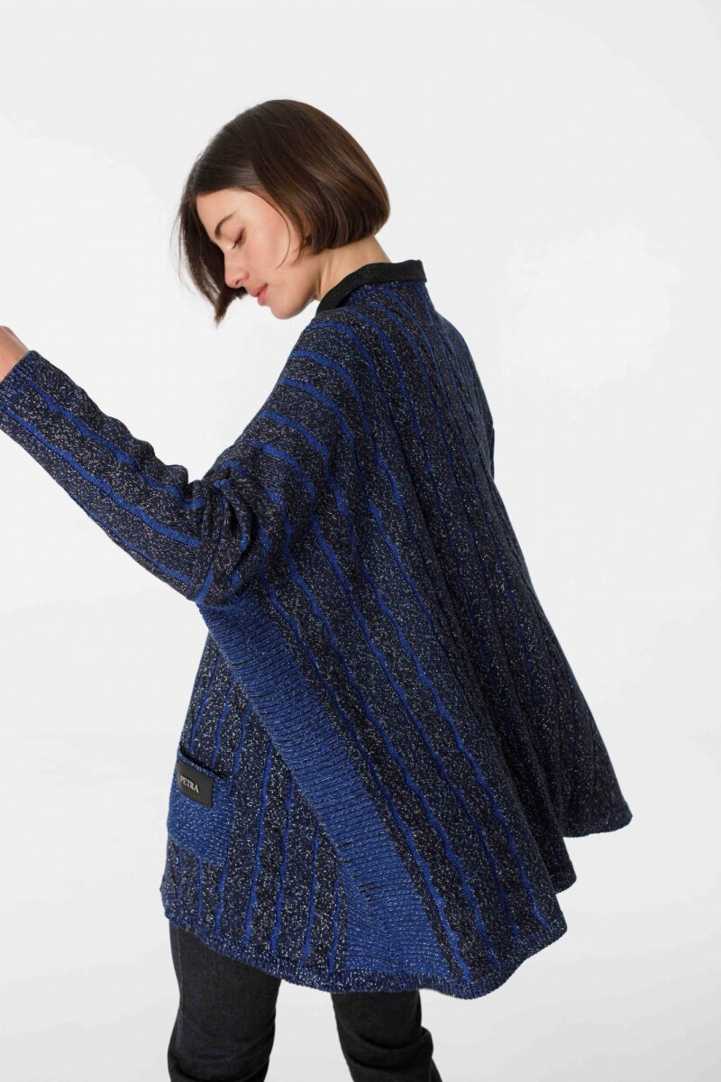 Sweater Oceano Azul/Negro Lurex