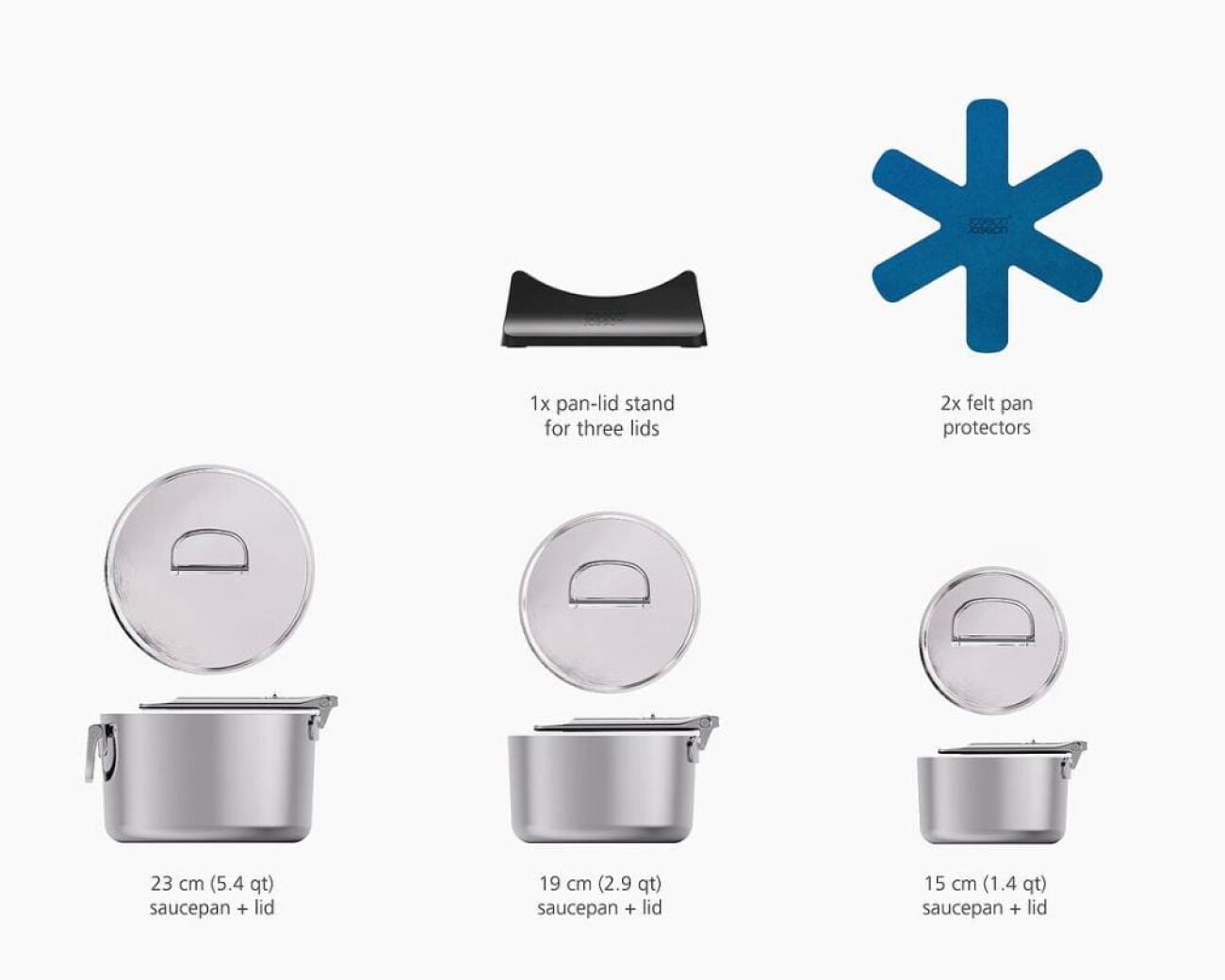 Set de 3 Cacerolas Space Steel Joseph Joseph - Preventa Set de 3 Cacerolas Space Steel Joseph Joseph - Preventa