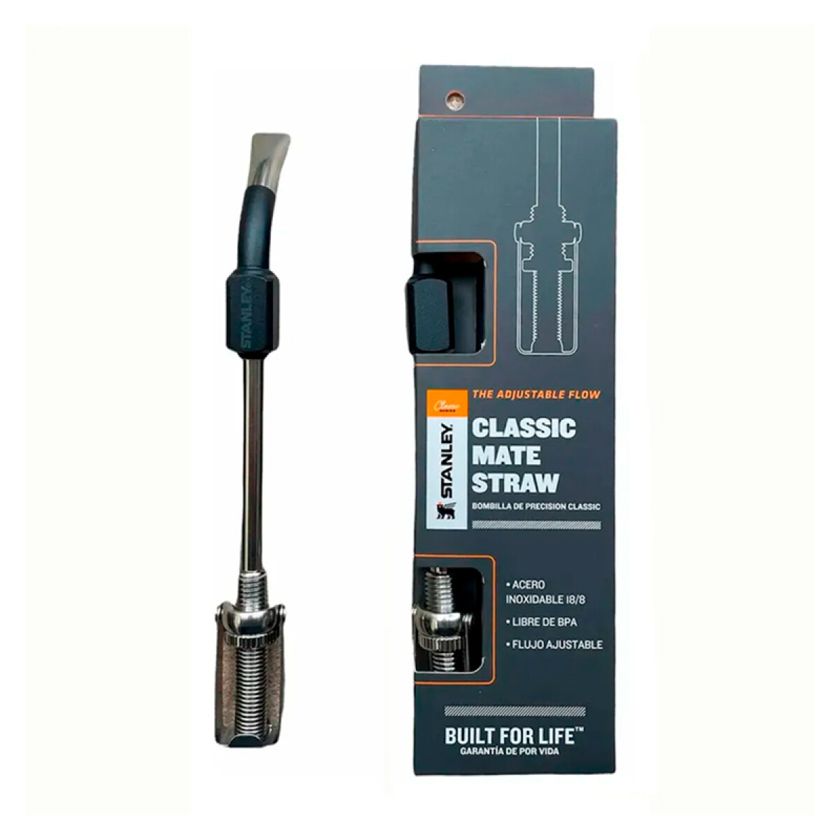 Stanley bombilla Straw Classic con control de flujo negro - ZE1785 
