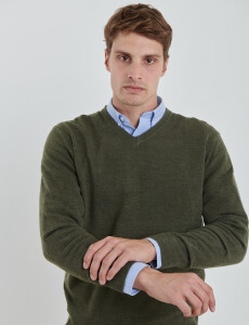 470313 SWEATER V HARRINGTON URBAN Verde Melange