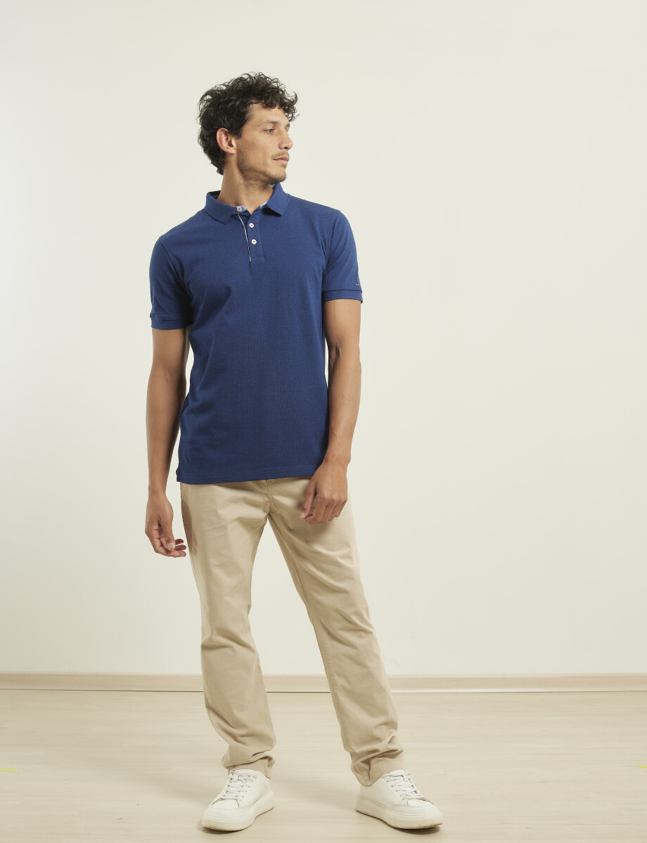 520151REMERA HARRINGTON LABEL Azul Piedra Melange