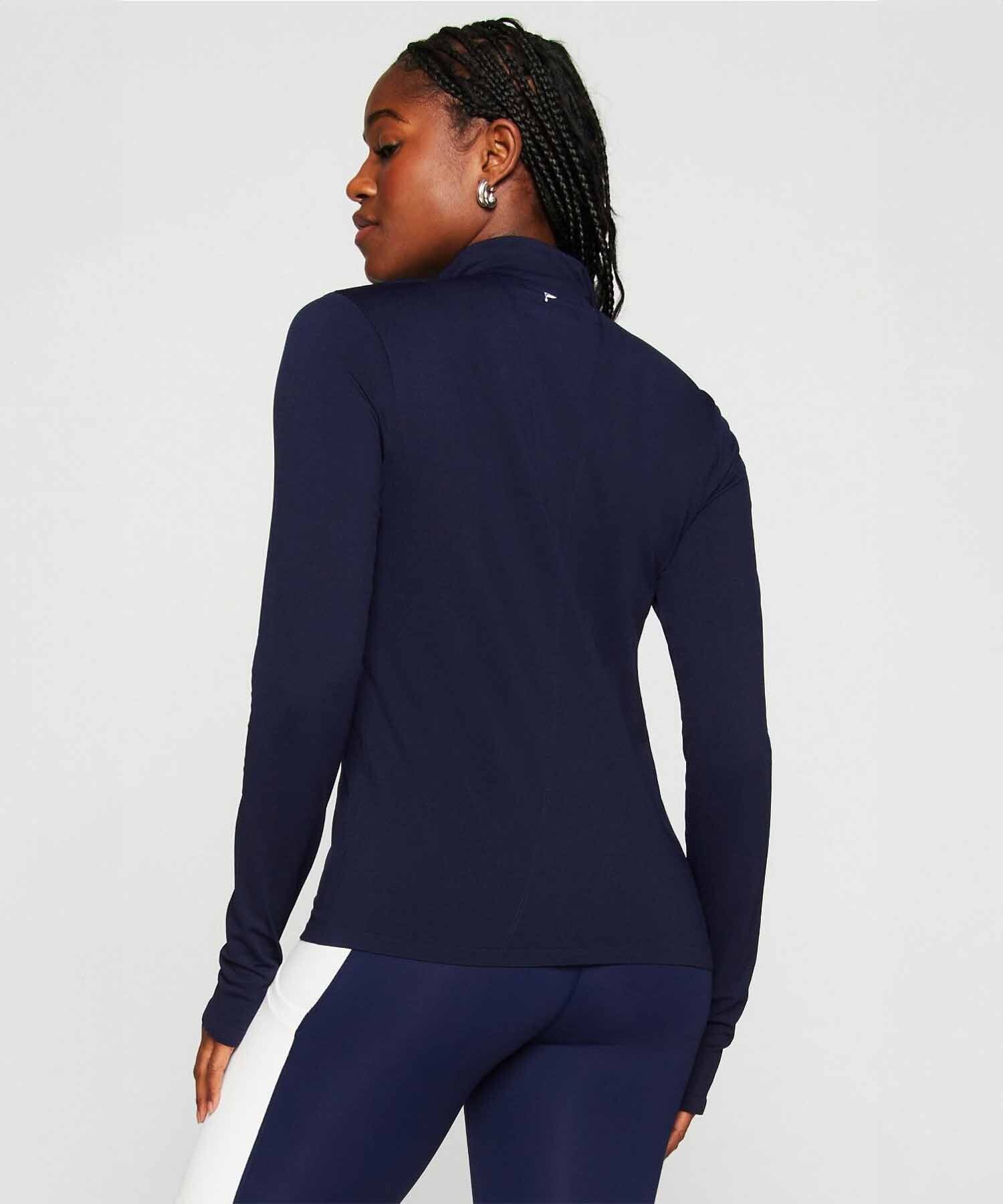 Polo Manga Larga Feather Tech+ Half-Zip Top Mujer Deep Navy