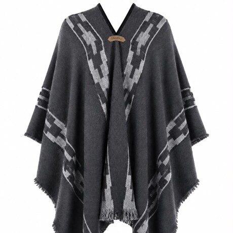Poncho Bagual Guarda Gris Oscuro y Crudo